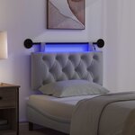 vidaXL Tête de lit suspendue Avec lumière LED Gris clair Tissu