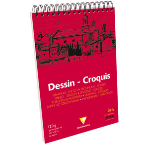 Bloc 50 feuilles Croquis Dessin spiralé A3 29 7 x 42 120g Blanc CLAIREFONTAINE