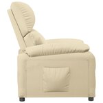 vidaXL Fauteuil inclinable Crème Tissu