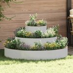 vidaXL Cache-pot de jardin Argent 120 x 120 x 20 cm Acier inoxydable