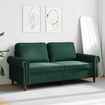 vidaXL Canapé à 2 places Vert foncé 140 cm Velours