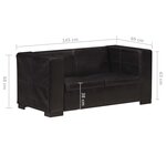 Vidaxl canapé à 2 places noir cuir véritable