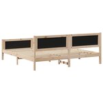 vidaXL Cadre de lit Marron et noir 200 x 200 cm Bois massif en pin