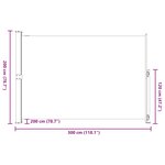 vidaXL Auvent latéral rétractable de patio 200x300 cm Gris