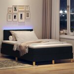vidaXL Lit à ressort LED avec matelas avec LED Noir 120 x 190 cm tissu