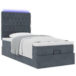 vidaXL Cadre de lit ottoman avec matelas gris foncé 90x190 cm velours