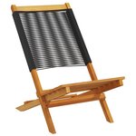 vidaXL Chaises de jardin pliantes lot de 4 noir bois d'acacia massif