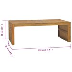 Vidaxl table basse bois de teck massif 110x35x38 cm