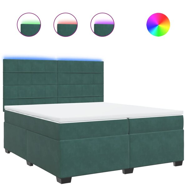 vidaXL Sommier à lattes de lit et matelas Vert foncé 200x200cm Velours
