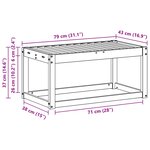 vidaXL Banc de jardin Naturel 79 x 43 x 37 cm Bois d'Acacia Massif
