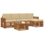 vidaXL Ensemble de canapés d'extérieur 6 Pièces Naturel et Beige