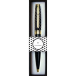 Stylo personnalisé initiale Black & Gold - Lettre Y - Draeger