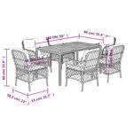 vidaXL Ensemble à manger de jardin coussins 7Pièces Noir Résine tressée