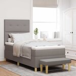 vidaXL Lit à ressorts avec matelas Taupe 90 x 190 cm tissu