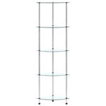 vidaXL Étagère 5 niveaux Transparent 30x30x130 cm Verre trempé