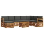 vidaXL Ensemble de canapés d'extérieur 9 Pièces Naturel et Anthracite