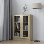 vidaXL Armoire à vitrine Chêne sonoma 82 5x30 5x115 cm Bois ingénierie