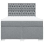 vidaXL Sommier à lattes de lit avec matelas Gris clair 140x200cm Tissu