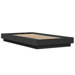 vidaXL Cadre de lit avec lumières LED noir 90x200 cm bois d'ingénierie