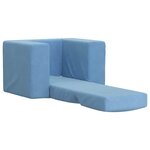 vidaXL Canapé-lit pour enfants Bleu Peluche douce