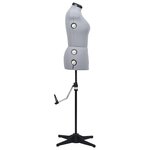 vidaXL Mannequin de robe ajustable pour femme Gris M Taille 40-46