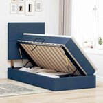 vidaXL Lit avec rangement et LED avec LED Bleu 90 x 200 cm Polyester