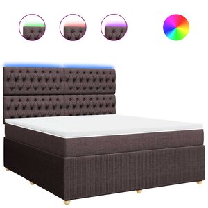 vidaXL Sommier à lattes de lit avec matelas Marron foncé 180x200 cm