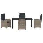vidaXL Ensemble de salle à manger pour jardin 5 Pièces Gris polyrotin