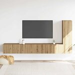 vidaXL Meubles TV muraux 3 Pièces chêne artisanal bois d'ingénierie