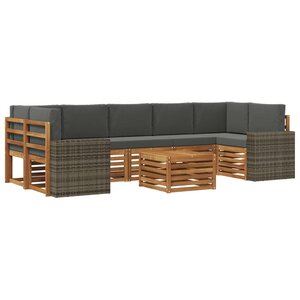 vidaXL Ensemble de canapés d'extérieur 8 Pièces Naturel et Anthracite