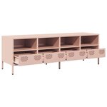 vidaXL Meuble TV rose 135x39x43 5 cm acier laminé à froid