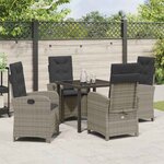 vidaXL Ensemble de salle à manger pour jardin 5 Pièces Gris polyrotin