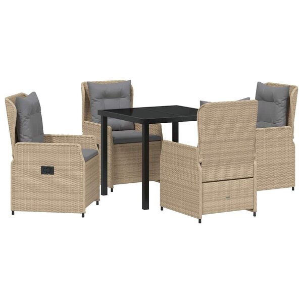 vidaXL Ensemble de salle à manger pour jardin 5 Pièces polyrotin