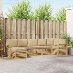 vidaXL Ensemble de canapés d'extérieur 6 Pièces Blanc et Beige