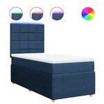 vidaXL Sommier à lattes de lit avec matelas Bleu 100x200 cm Tissu
