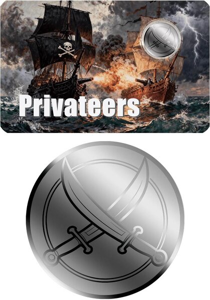 Monnaie PRIVATEERS VS PIRATES 1/1000 Oz Platine 12$ Liberia 2026