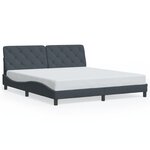 vidaXL Cadre de lit sans matelas gris foncé 200x200 cm velours