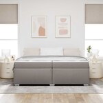 vidaXL Cadre de lit avec matelas Taupe 200 x 200 cm tissu