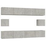 vidaXL Ensemble de meubles TV 6 Pièces Gris béton Bois d'ingénierie