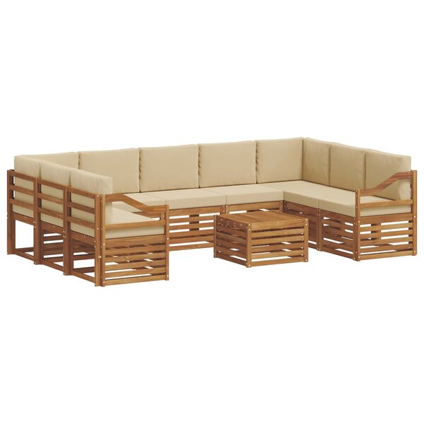 vidaXL Ensembles de canapés avec coussin 10 Pièces Naturel et Beige