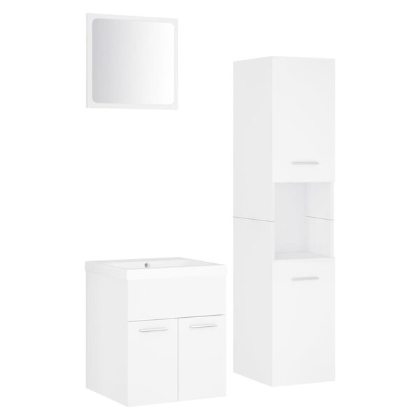 vidaXL Ensemble de meubles de salle de bain Blanc Aggloméré