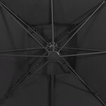 vidaXL Parasol de jardin en porte-à-faux avec double toit noir