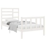 vidaXL Cadre de lit sans matelas blanc bois massif 75x190 cm