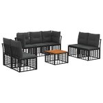 vidaXL Ensemble de canapés d'extérieur 8 pc Noir et Gris foncé