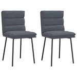 vidaXL Chaises à manger lot de 2 Gris foncé Velours