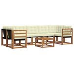vidaXL Ensemble de canapés d'extérieur 8 pc Naturel et Crème