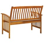 vidaXL Banc de jardin avec coussin 119 cm Bois solide d'acacia