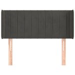 vidaXL Tête de lit avec oreilles Gris foncé 93x16x78/88 cm Velours