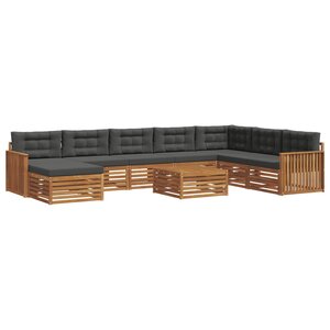 vidaXL Ensemble de canapés d'extérieur 9 Pièces Naturel et Anthracite