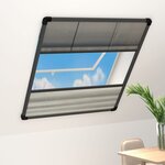 Vidaxl moustiquaire plissée pour fenêtre aluminium 80x100 cm et auvent
